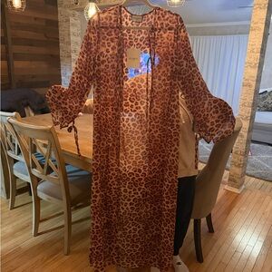 Leopard Print Sheer Swim Coverup